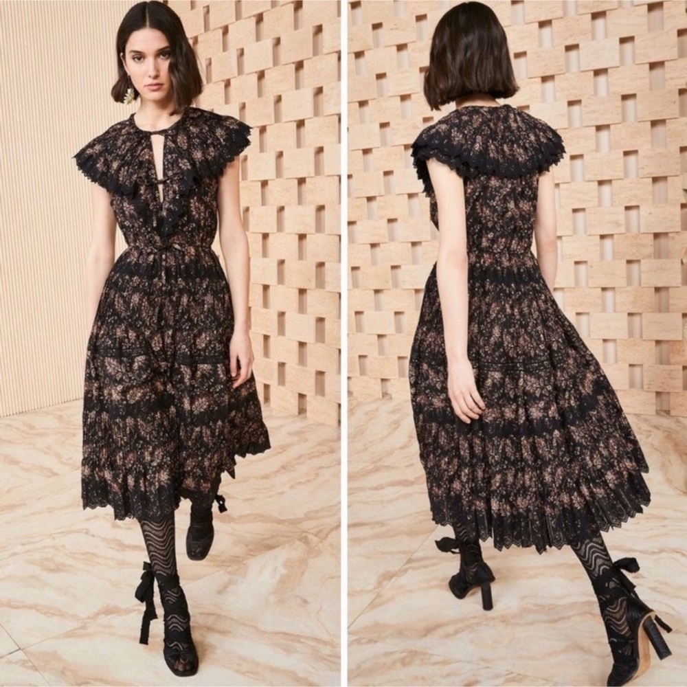ULLA JOHNSON Minuit Jacqueline Midi Dress Sz 4